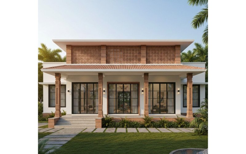 Single Floor Modern House Design for Middle Class Family